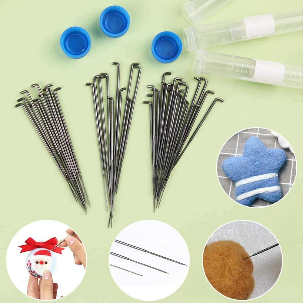 LMDZ – Kit de feutrage à l'aiguille avec 3 tailles, épingles à coudre, tapis en mousse, ciseaux pour débutant, accessoires professionnels de couture