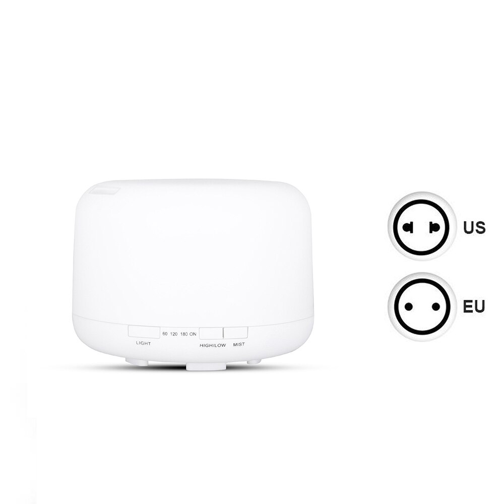 300 500ML Air Humidifier With Remote Control Colorful Non-printed Ultrasound Aroma Diffuser Pure White Dark Light Wood Grain