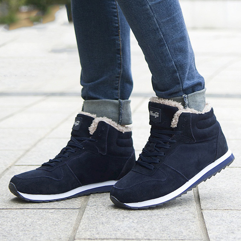 Männer Stiefel Winter Schuhe Plus Größe 46 Stiefeletten Warme Pelz Herren Winter Turnschuhe Winter Stiefel Plüsch Herren Schuhe Winter schnee Stiefel
