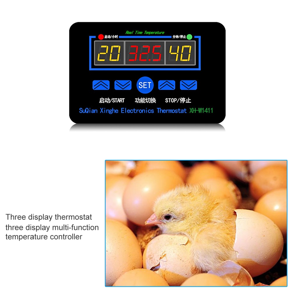 W1411 Digital Thermostat Temperature Humidity Controller Egg Incubator Digital Thermostat Humidity Controller Hygrometer Control
