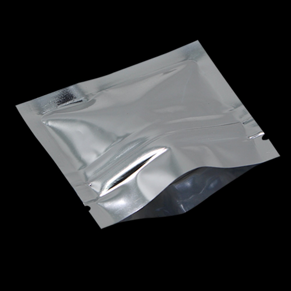 100 stks/partij Zilveren Hersluitbare Aluminiumfolie Snack Ziplock Pakket Zak Heat Seal Verkoopt Zip Lock Mylar Folie Verpakking Pouch