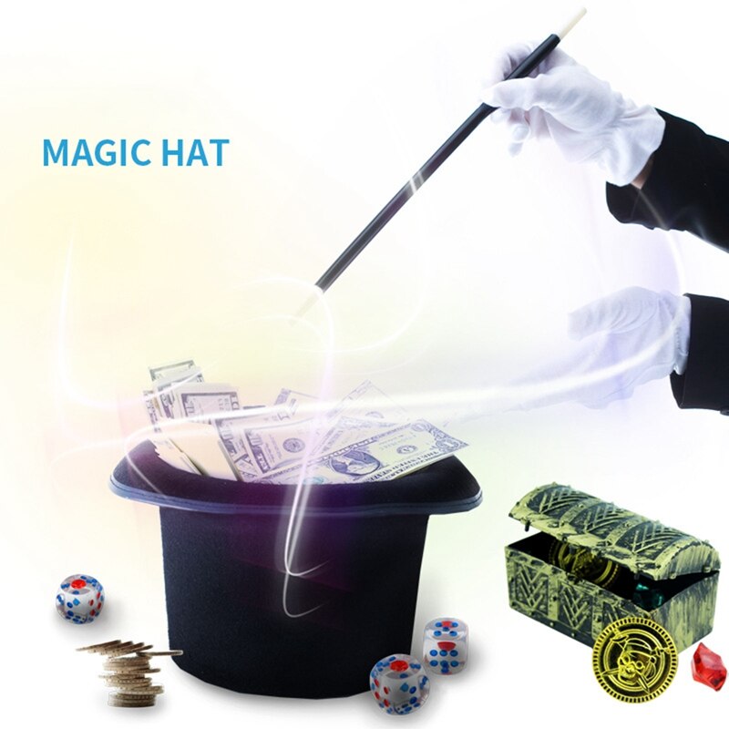 Black Hat Halloween Fancy Dress Props Magic Hat Cosplay Magician Jazz Hat Vogue