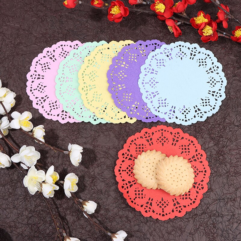 100 Uds 5,5 "de blondas de papel de encaje/manteles para boda Deco manualidades de papel suministros