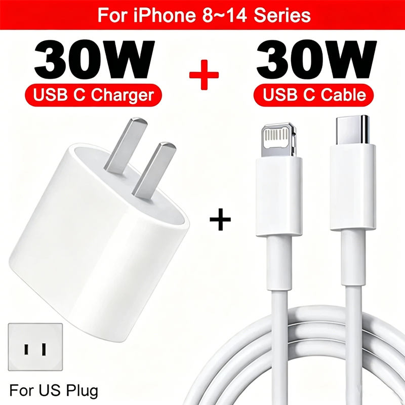 30W USB-C snellader voor iPhone 13 15 17 14 12 11 16 Pro Max Plus PD-lader oplaadkabel accessoires: Br