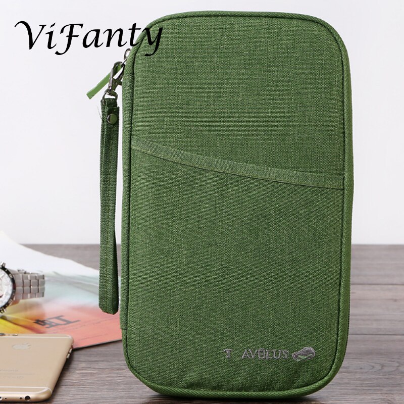 Passport Holder-Travel Passport Wallet Document Holder Organizer with Removable Strap for Men & Women: Green