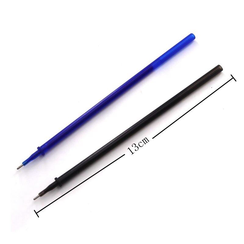 12pc/ sæt kontor gel pen slettebar refill stang slettelig pen vaskbart håndtag 0.5mm blå sort grøn blæk skole skrivepapir