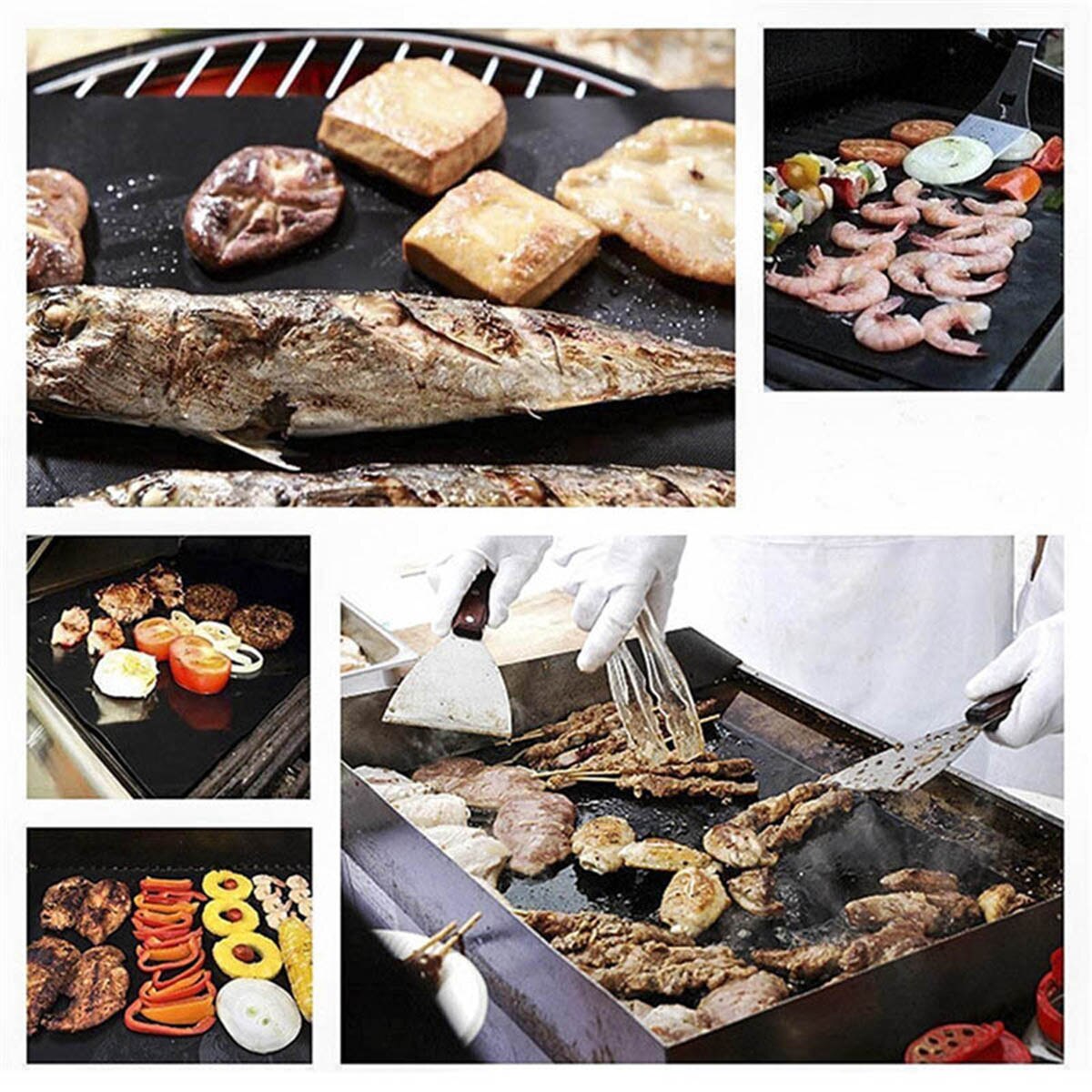 Non-Stick BBQ Grill Mat Barbecue Cooking Reusable Sheets Baking Mats