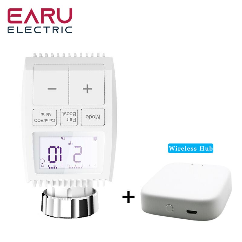 Tuya Smart ZigBee Heizkörper Antrieb TRV Programmierbare Thermostatventil App Remote Temperatur Controller Unterstützung Alexa: 1pc TV01-Hub