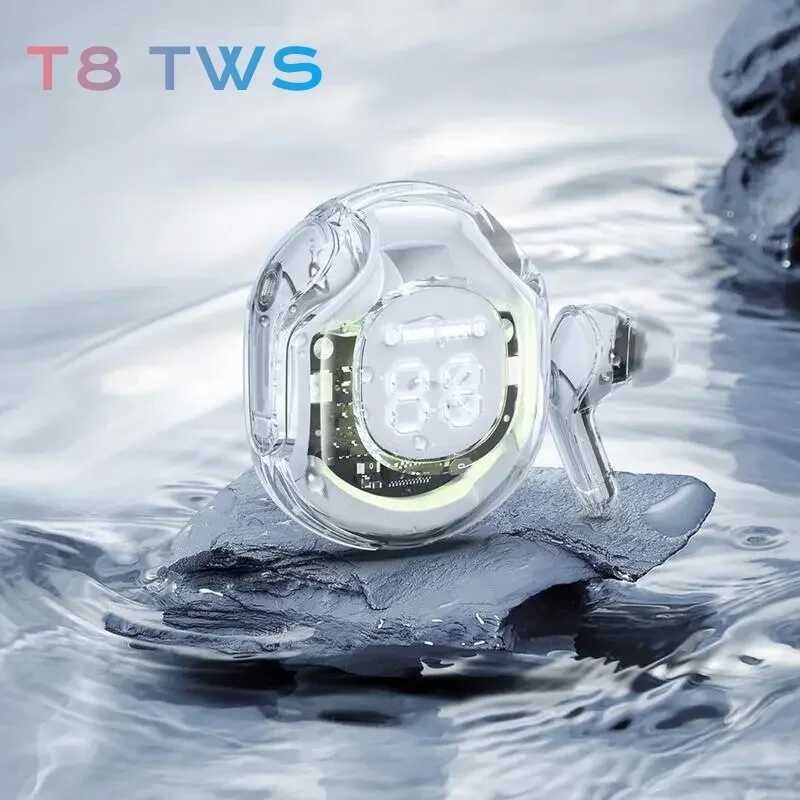T8 TWS Draadloze Koptelefoon Bluetooth 5.3 Hoofdtelefoon Sport Gaming Headsets Ruisonderdrukking Oordopjes Bass Touch Control voor Telefoon