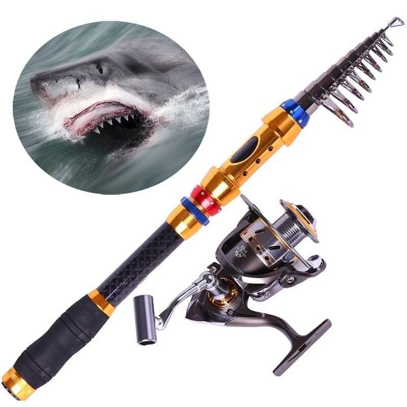 PULLINE Telescopica in Carbonio di Pesca asta Palo con 13BB Metallo Bobina di Filatura Canne Da Pesca e Mulinelli impostato