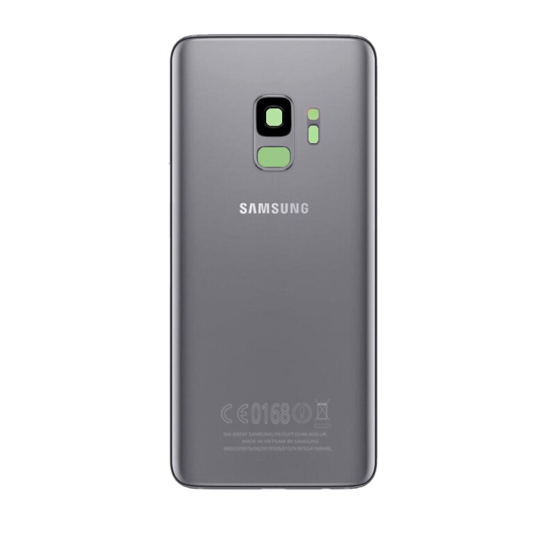 Oryginalna tylna szyba do SAMSUNG Galaxy S9 G960 G960F/S9 + S9 Plus G965 G965F pokrywa baterii obudowa na tył telefonu z obiektywem aparatu: S9 Gray