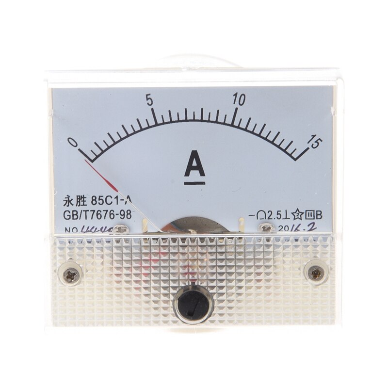 Ampèremètre Analogique DC 0-10A - Modèle 85C1, Cadran Blanc, Pour Tableau électrique