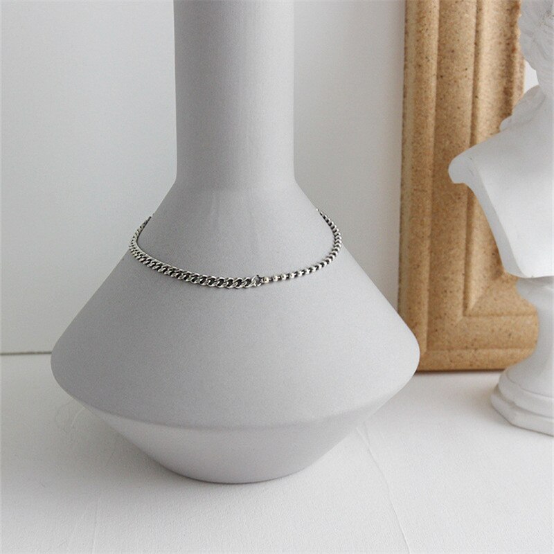 DAOCHONG Fußkettchen Sterling Silber - Verstellbar Mit Herz Charm