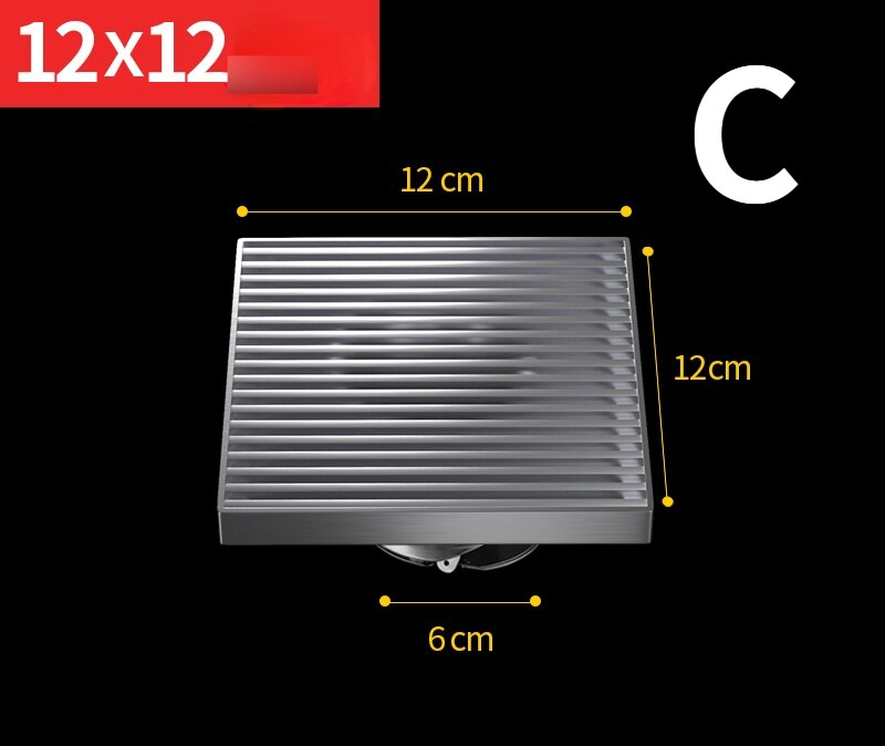 304 Stainless steel rectangular floor drain grate shower grill drain floor waste grate: C