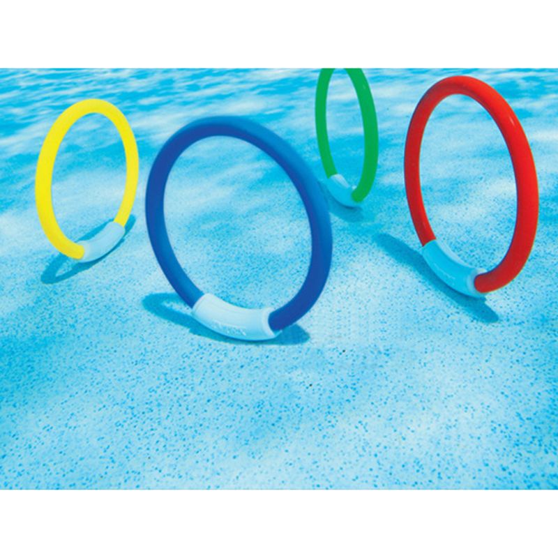 4 Pcs Diving Rings Swimming Pool Toy Colorful Sinking Underwater Fun Toys for Kids Dive Training and Retrieve Outdoor