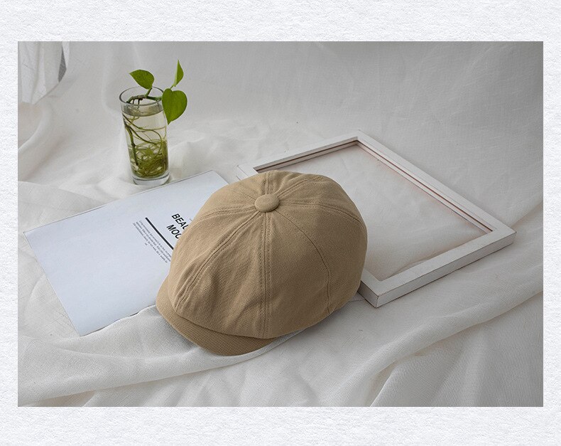 Vrouwen Korte Rand Ongedwongen Krantenverkoper Hoed Lente Herfst Dunne Retro Baret Hoed Mode Wilde Toevallige Hoed Unisex Wilde Achthoekige hoeden