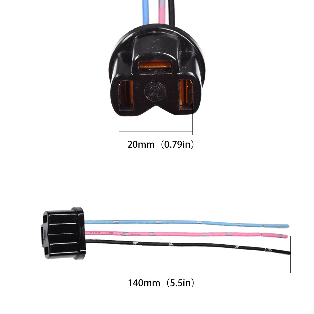 Yunpicar  h4 9003 hb2 ledningsnett stikkontakt grisehale kontakt til bil lastebil båt marine frontlys tåkelys ettermontering (pakke  av 2)