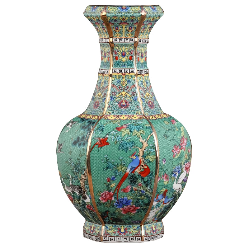 Jingdezhen porcelæn vase veranda ornamenter antik officiel emalje porcelæn antik samling firkantet vase