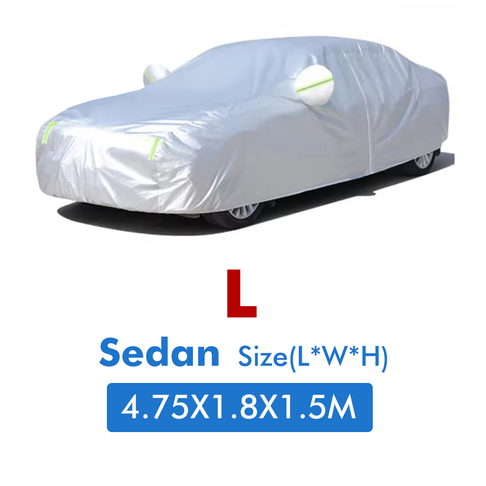 Cubierta de coche protección exterior cubierta de nieve exterior completa sombrilla a prueba de polvo cubierta de protección Oxford Universal para Hatchback Sedan: Blanco