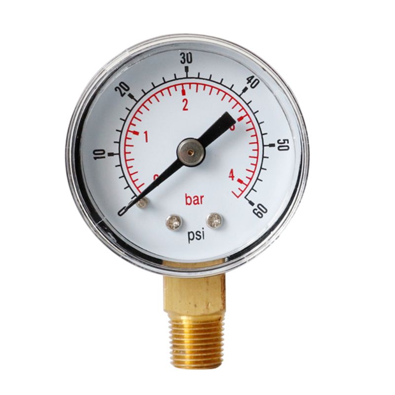 Manometer 40mm wijzerplaat 1/8\ " bspt verticaal 15,30,60.100,160 200, 300 psi & bar