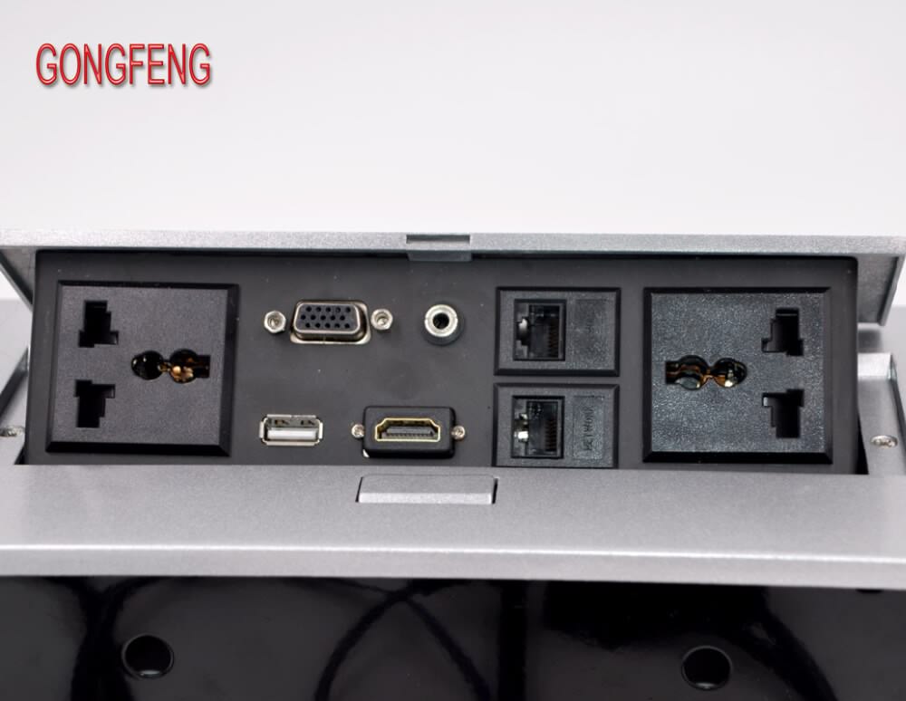 Special Multimedia Desktop Universal Power Jack HI Free Connection box office conference Table Socket Silvery