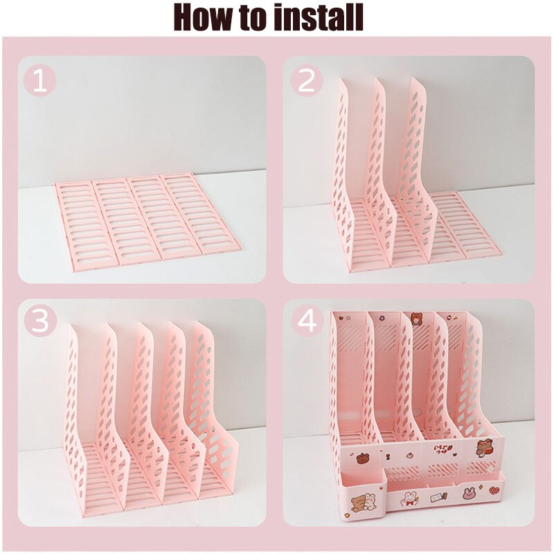 Ins diy kawaii kirjoituspöytä kirjateline muovipöytä paikallaan järjestäjä toimiston säilytyslaatikko erillinen kirjahyllyt kirjahylly