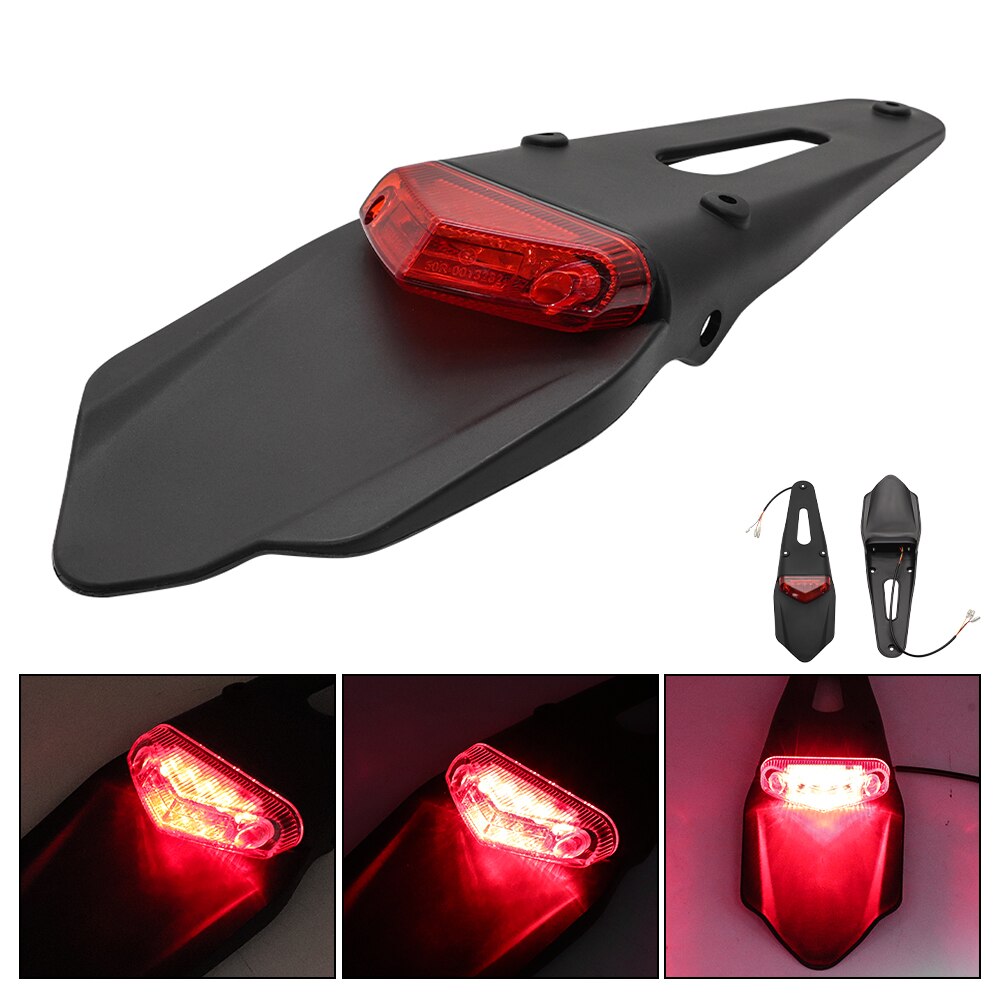 Feu arrière LED universel pour motos, pour Enduro CR EXC WRF 250 400 426 450, 12V: Red