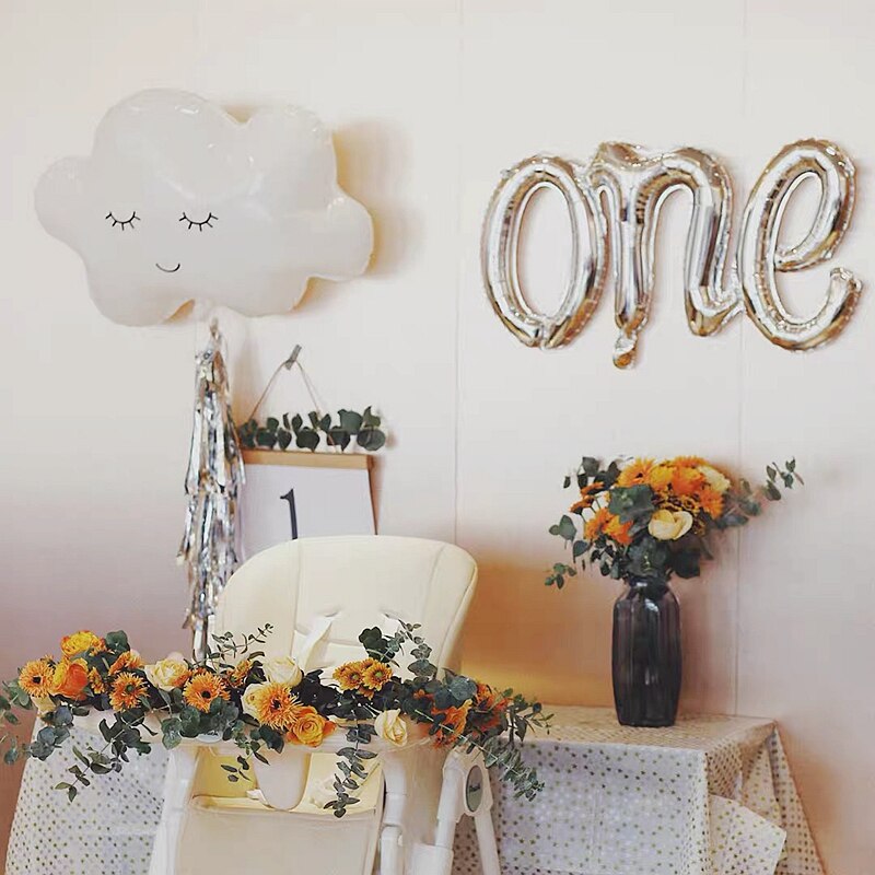 1Pcs Regenboog Glimlach Zon Cloud Folie Ballonnen Verjaardagsfeestje Kids Baby Shower Decoratie Helium Ballonnen Bruiloft Benodigdheden