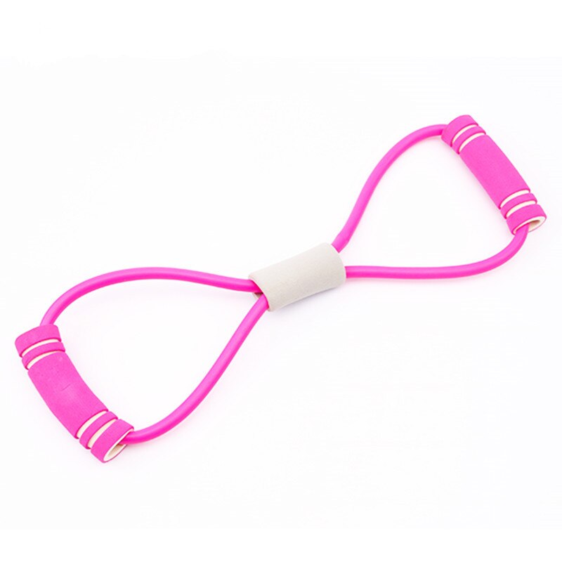 TPE 8 parola fitness elastico fitness yoga resistenza alla gomma elastici attrezzature per il fitness espansore allenamento palestra esercizio treno: nuovo rosa