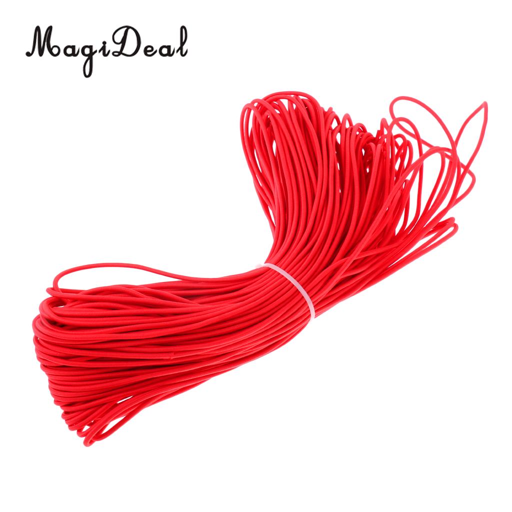 MagiDeal 3mm Elastic Bungee Cord Marine Grade Shock Rope Stretch Band Tie Down Kayak Boat Tent Poles Tarpaulin - Various Length: 50m Red