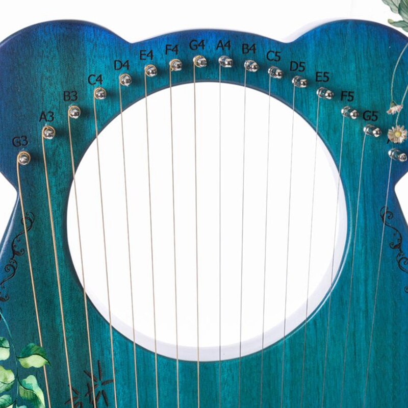 Harp Lyre,Mahogany 16 String Harp,Mini Portable Harp,Cute,String Instrument,with Tuning Lever,for Beginners,Etc