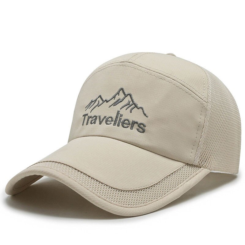 Unisex pet met klep in effen kleur, herenpet met klep, casual zonnehoed, hoofddeksel voor dames, mesh baseballpet voor outdoor streetwear: Khaki