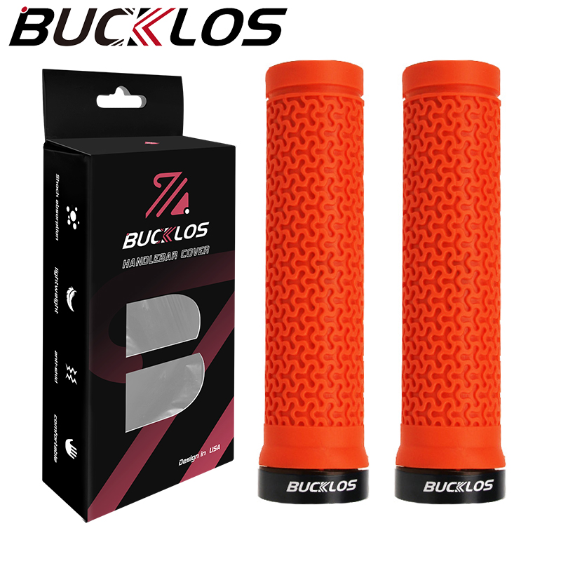 BUCKLOS Bicycle Handlebar Grips Lock on Bike Handle Damping Mountain Bike Grip Anti-slip MTB Cuffs Waterproof Bicycle Grip: Navy Blue