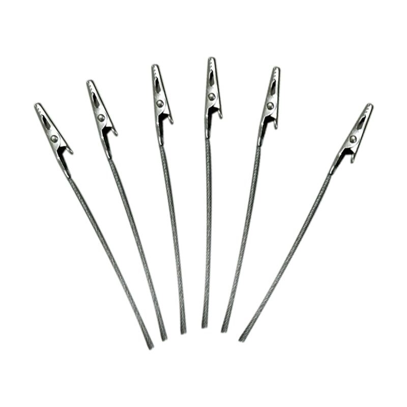 WSFS Set of 50 Wire Alligator Clamp Long-Tailed Alligator Iron Clip Clasp DIY Card Photo Memo Clip Holder 6 inch (150mm)