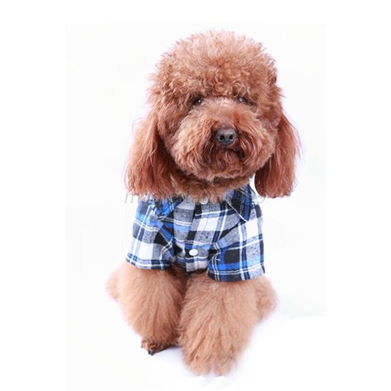 Camisa a cuadros para perros y mascotas, ropa de Festival para perros, camiseta de primavera y otoño con cuadrícula para gatos, disfraz para perros y Mascotas