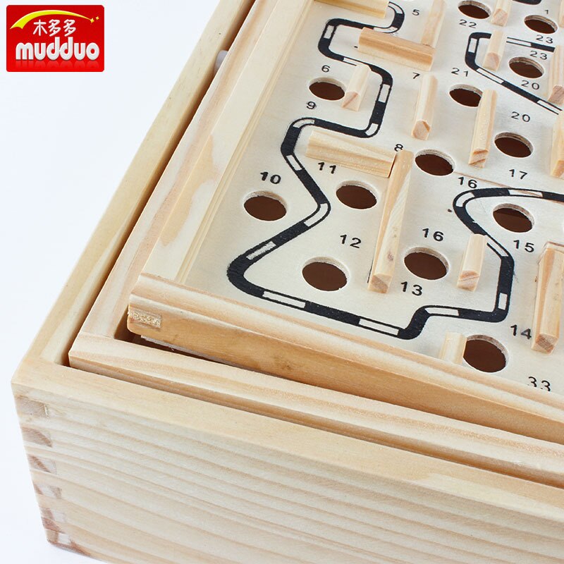 Wooden large 60 off wooden ball labyrinth children adult balance track game desktop intelligence breakthrough toys