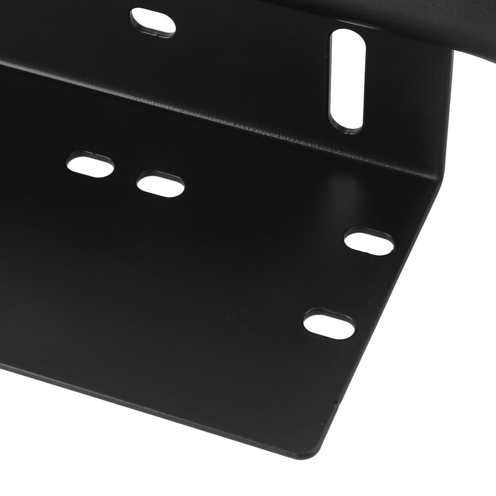 Aluminum Truck Car Vehicle Front Bumper Number Plate Holder LED Light Bar Mount Bracket Frame Black