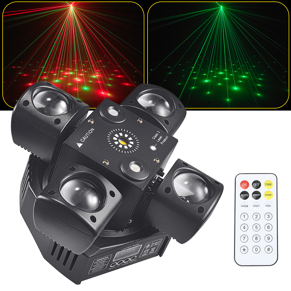Bunte 48 W Mini Disco Lichter 4 Arm Moving Head DJ Licht DMX512 LED Strahl Strobe Effekt RGBW Party Nachtclub bar Bühne Licht