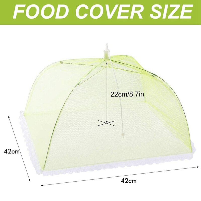 Mesh Screen Food Cover 6 Pack, Collapsible Colorful Umbrella Tent Keep Out Flies Bugs Mosquito Great Outdoor, Picnics