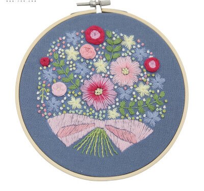 Europa diy blomsterbroderi starter sett med ramme til nybegynner håndarbeid sett korssting serie kunst håndverk sy dekor: Mønster a