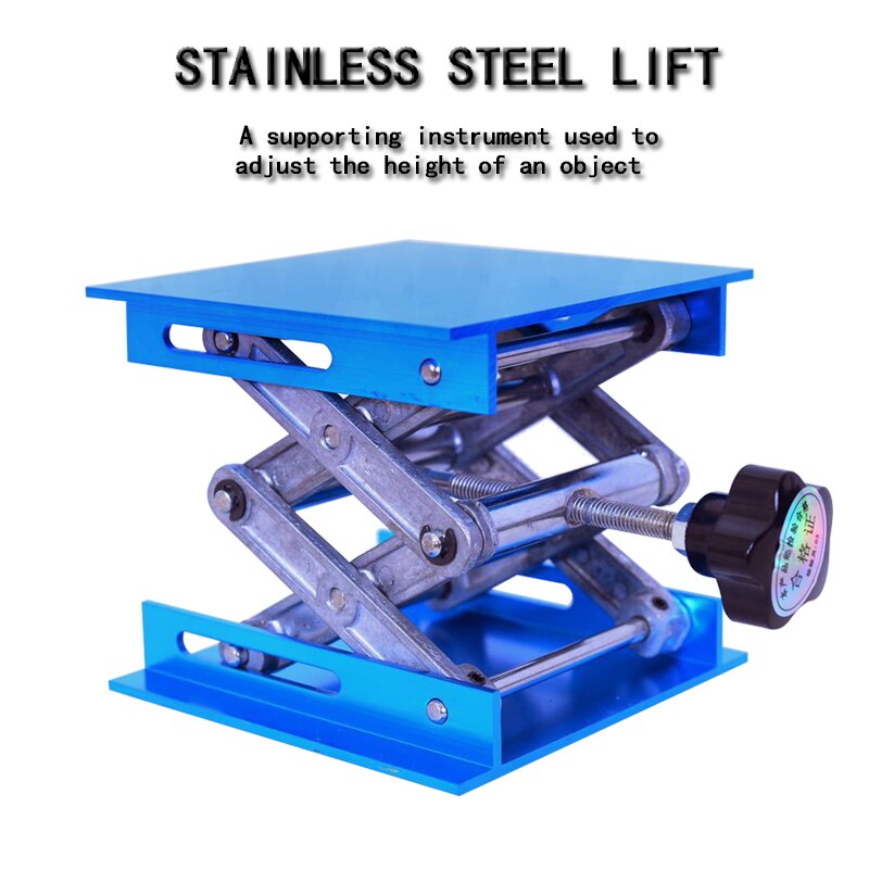 Stainless Steel Aluminum Lift Table Woodworking Engraving Metal Lab Lifting Stand Rack Lift Platform Small Manual Lifter