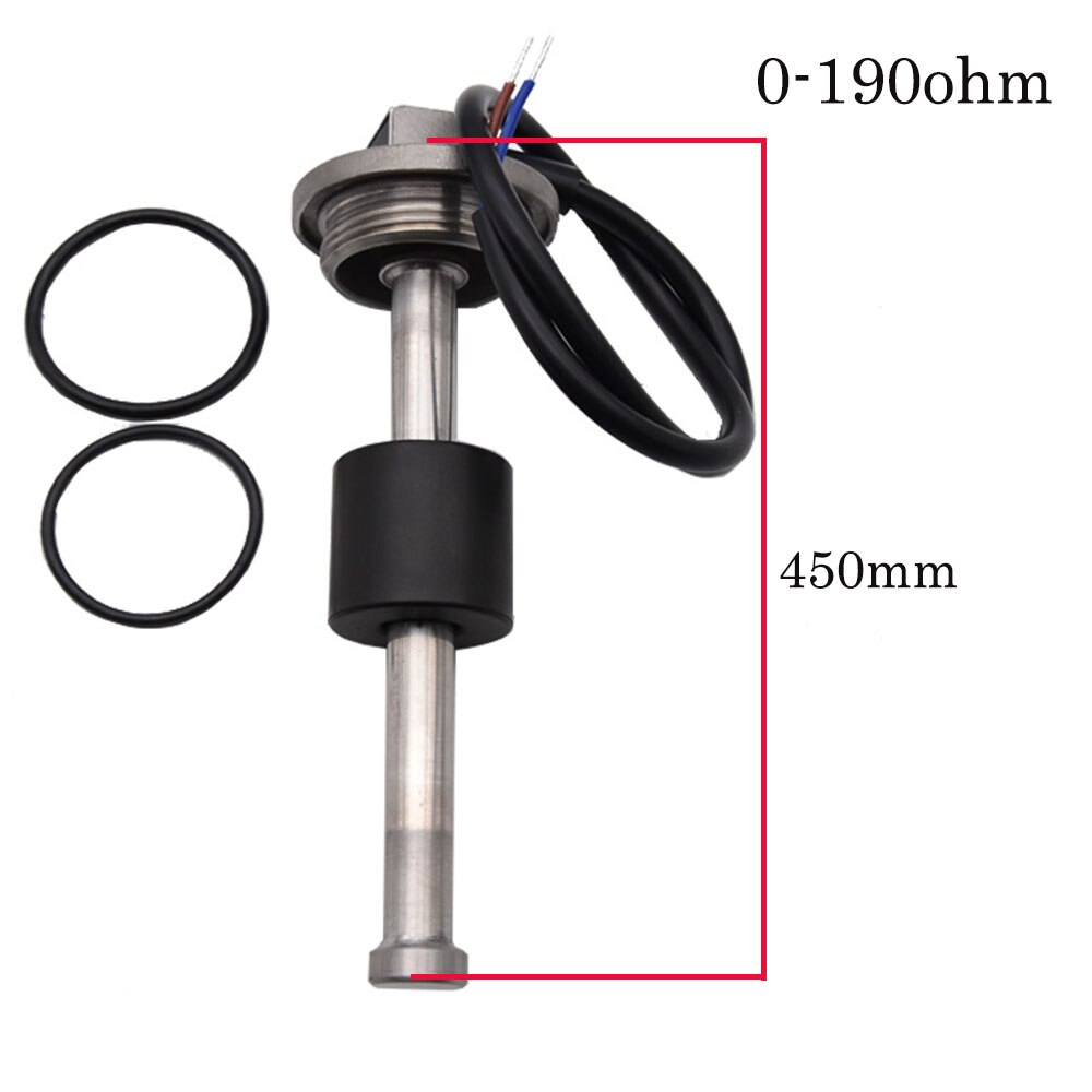 150-600mm båd bil brændstof senderenhed vandstandssensorer til 0 ~ 190 /240-33 ohm olie væsketank brændstof senderenhed brændstof niveaumåler: 450mm-190 ohm