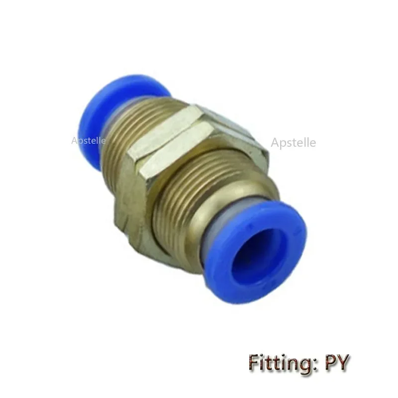 Pneumatisk fitting fittings hurtigkobling luft vandslange rørforbindelser plast pu  py 4 6mm 8mm 10mm 12mm 16mm stik ind i stik: Lilla / 1/8 "