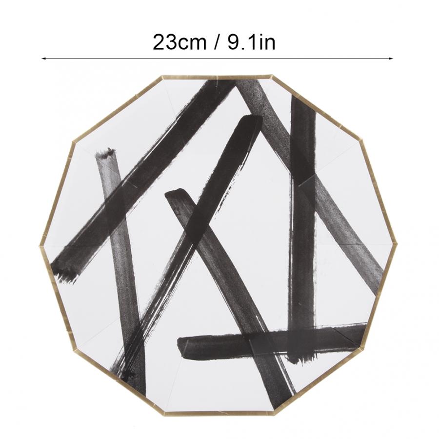 Disposable Plates 8Pcs 23cm Disposable Paper Plate Tableware for Cake Afternoon Tea Party BBQ