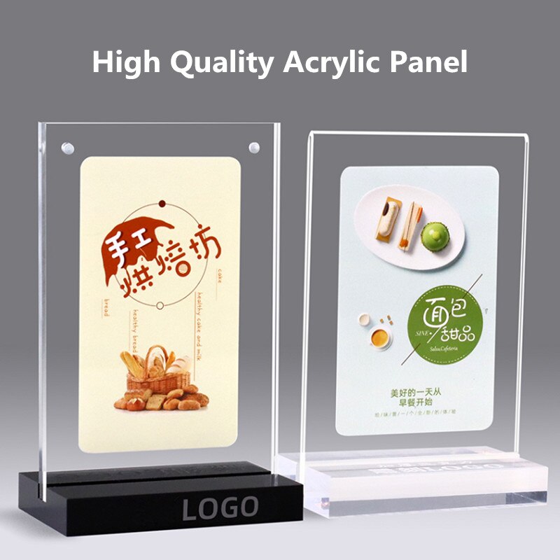 A5 klare akrylskiltholdere papir fotoramme tegn bordholder reklame bord displaystand