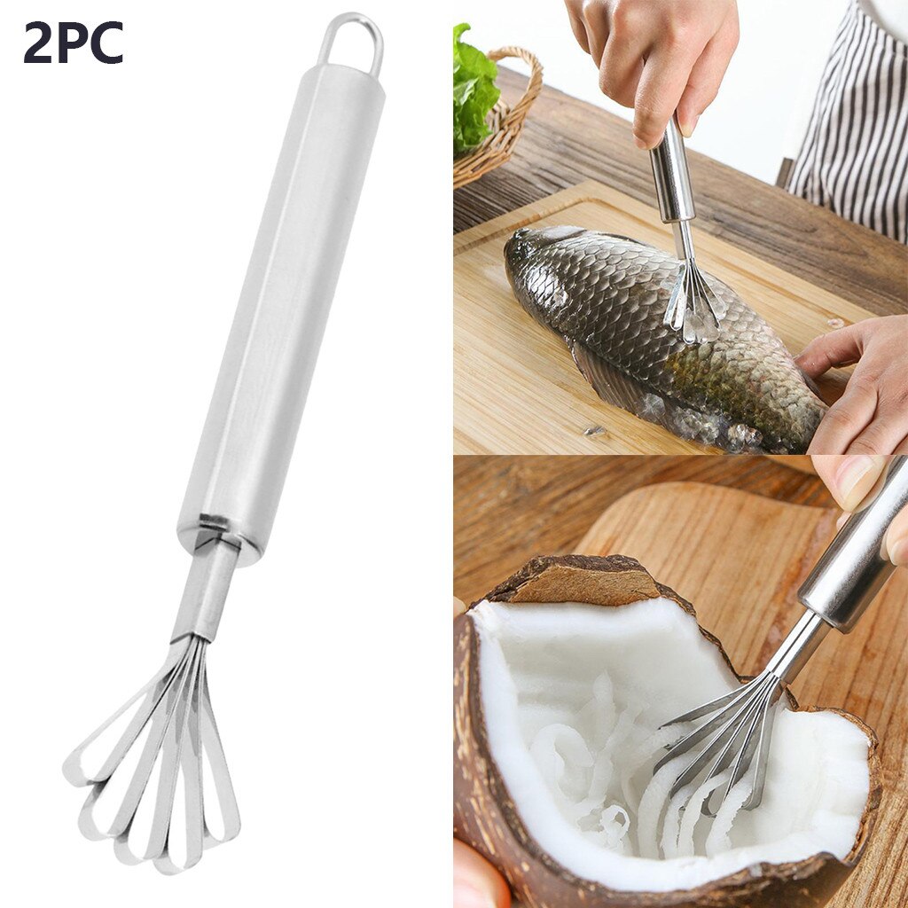 1pc Coconut Shaver Stainless Steel Kitchen Fruit Tools Fish Skin Scale Scraper Peeler Cleaning Tool Kitchen Accessories L*5: Default Title
