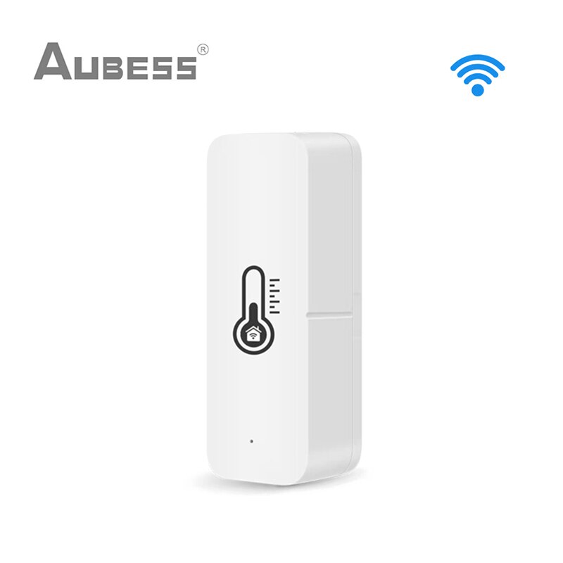 AUBESS Tuya WiFi Temperature And Humidity Sensor Indoor Hygrometer Controller Monitoring Works With Alexa Google Home Smart Life: 1Pcs
