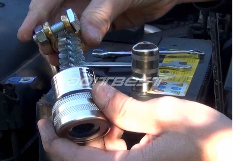 ! limpiador de Terminal de poste de batería de coche cepillo de suciedad y corrosión herramienta de limpieza de mano