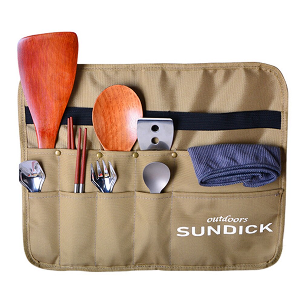 Sundick 900d oxford klut camping piknik servise oppbevaringspose bærbar grill bestikk arrangør utendørs hengende holder poser