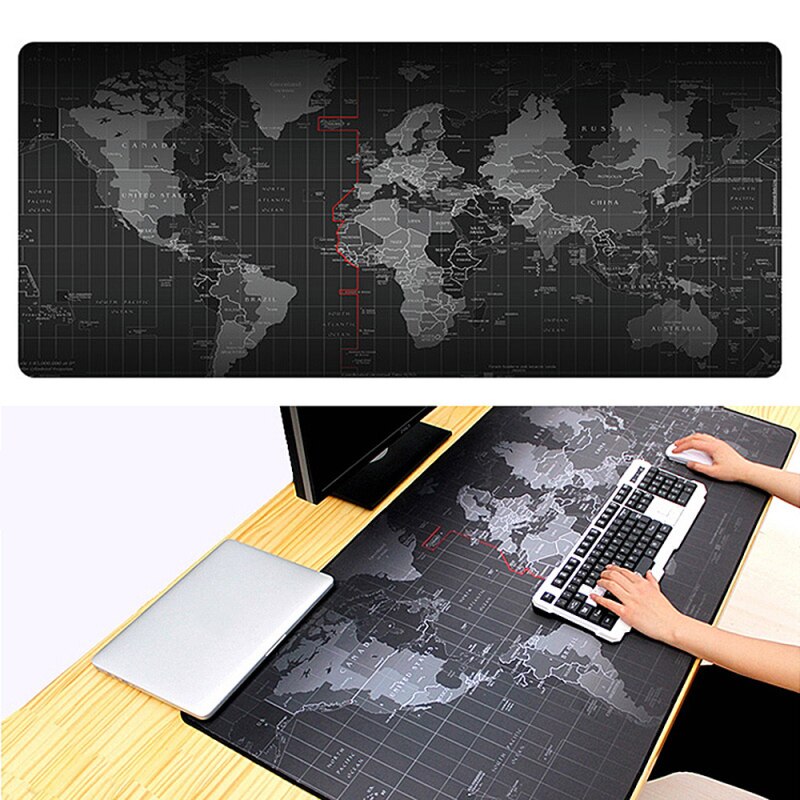 90*40Cm Extra Grote Natuurlijke Rubber Anti-Slip Muismat Mat Wereldkaart Toetsenbord Pad Voor Pc laptop Computers Gamer Gaming Mousepad